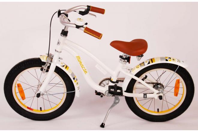 Vélo d'enfant Volare Miracle Cruiser - Filles - 16 pouces - Blanc - Prime Collection