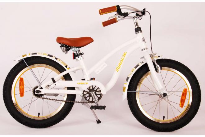 Vélo d'enfant Volare Miracle Cruiser - Filles - 16 pouces - Blanc - Prime Collection