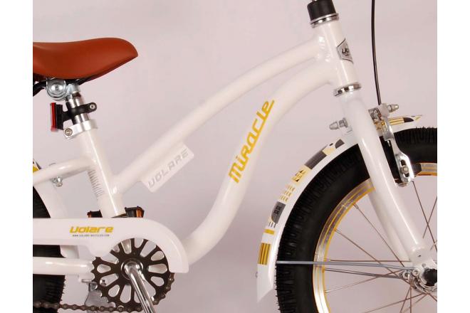 Vélo d'enfant Volare Miracle Cruiser - Filles - 16 pouces - Blanc - Prime Collection