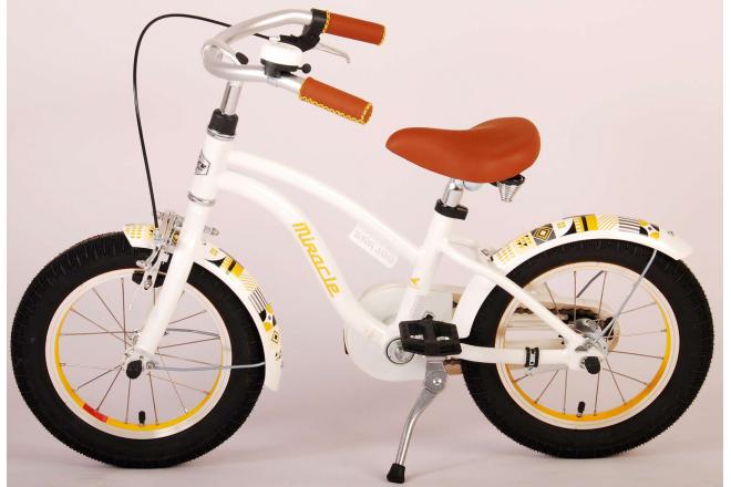 Vélo d'enfant Volare Miracle Cruiser - Filles - 14 pouces - Blanc - Prime Collection