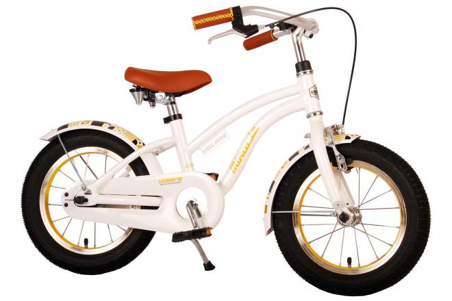 Vélo d'enfant Volare Miracle Cruiser - Filles - 14 pouces - Blanc - Prime Collection