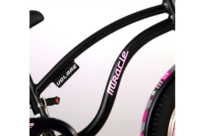 Vélo pour enfants Volare Miracle Cruiser - Filles - 20 pouces - Noir mat - Prime Collection