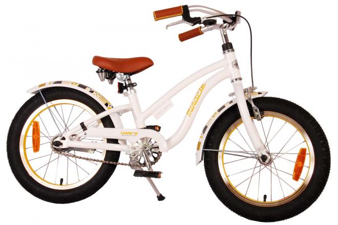 Vélo d'enfant Volare Miracle Cruiser - Filles - 16 pouces - Blanc - Prime Collection