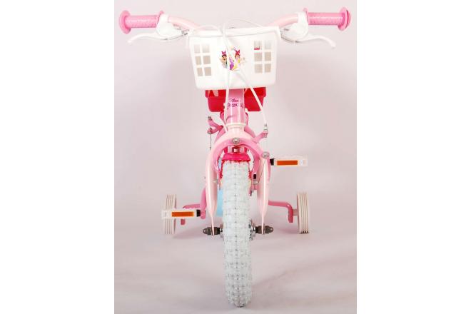 Vélo pour enfants Disney Princesse - Filles - 12 pouces - Rose - Siège de poupées - Deux freins à main