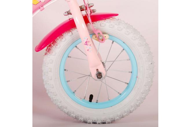 Vélo pour enfants Disney Princesse - Filles - 12 pouces - Rose - Siège de poupées - Deux freins à main