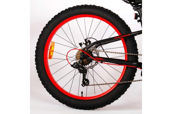 Volare Gradient Vélo pour enfants - Garçons - 24 pouces - Noir Orange Rouge - 7 vitesses - Prime Collection