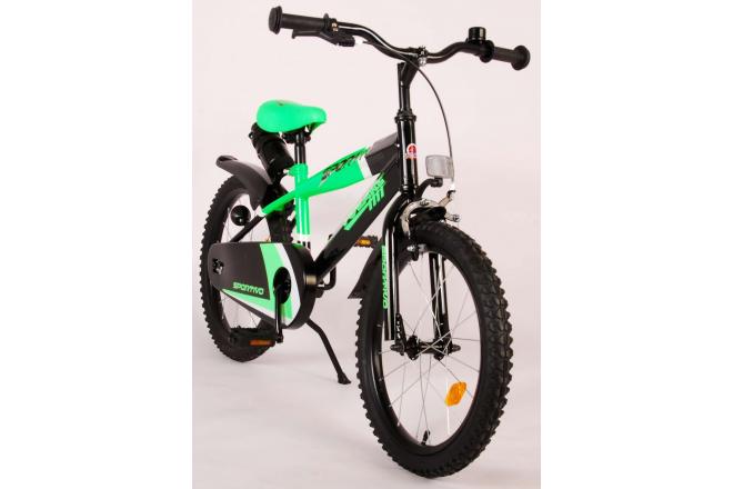 Vélo pour enfants Volare Sportivo - Garçons - 14 pouces - Vert fluo noir - 95% assemblé