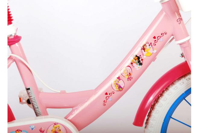 Vélo pour enfants Disney Princesse - Filles - 16 pouces - Rose Bleu - Freins à deux mains