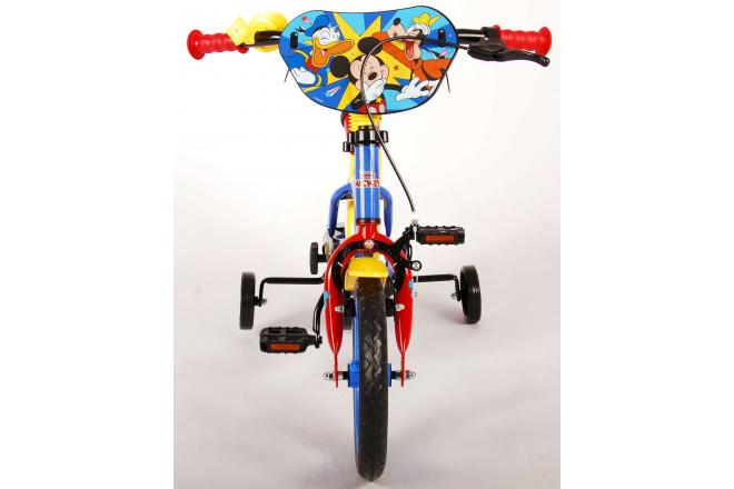 Vélo pour enfants Disney Mickey - Garçons et filles - 12 pouces - Rouge Bleu - Système transversal