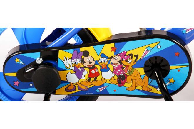 Vélo pour enfants Disney Mickey - Garçons et filles - 12 pouces - Rouge Bleu - Système transversal