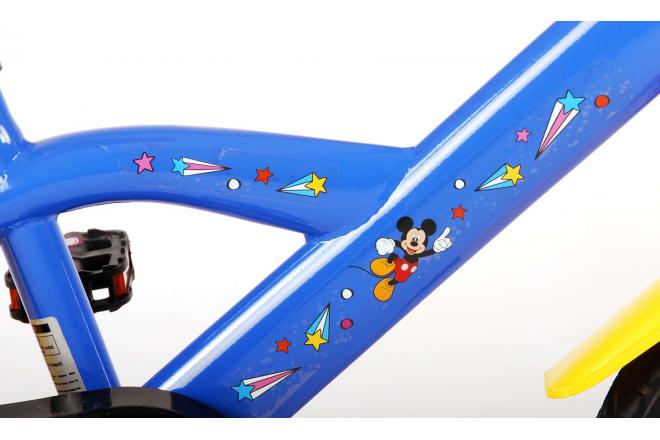 Vélo pour enfants Disney Mickey - Garçons et filles - 12 pouces - Rouge Bleu - Système transversal