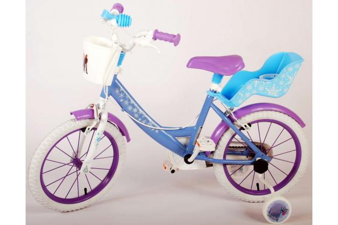 Vélo pour enfants Disney Frozen 2 - Filles - 16 pouces - Bleu - Deux freins à main