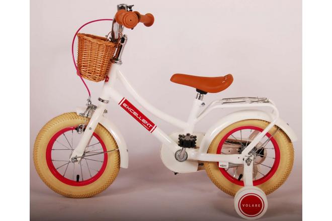 Vélo pour enfants Volare Excellent - Filles - 12 pouces - Blanc