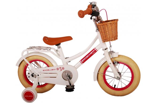 Vélo pour enfants Volare Excellent - Filles - 12 pouces - Blanc