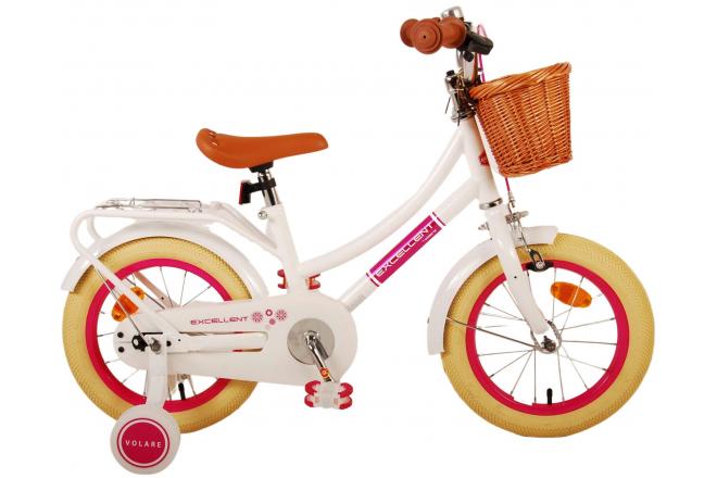 Volare Excellent Vélo pour enfants - Filles - 14 pouces - Blanc