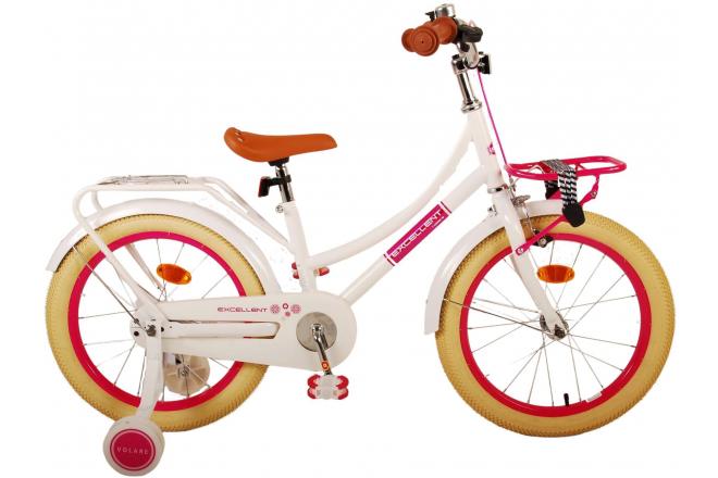 Volare Excellent Vélo pour enfants - Filles - 18 pouces - Blanc - 95% assemblé