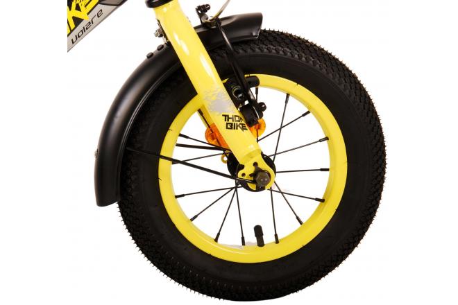 Vélo pour enfants Volare Thombike - garçons - 12 pouces - Noir Jaune