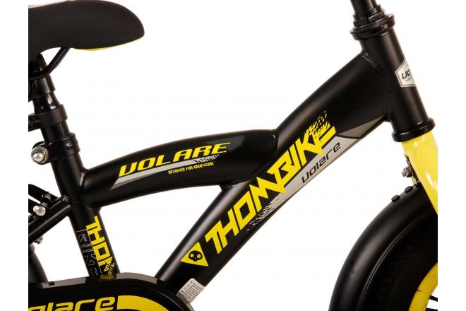 Vélo pour enfants Volare Thombike - garçons - 12 pouces - Noir Jaune