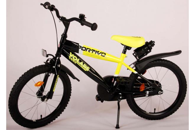 Vélo enfant Volare Sportivo - Garçons - 18 pouces - Néon Jaune Noir