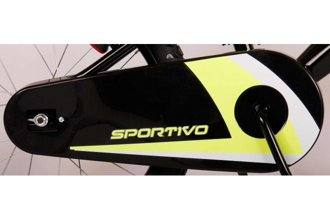 Vélo enfant Volare Sportivo - Garçons - 18 pouces - Néon Jaune Noir