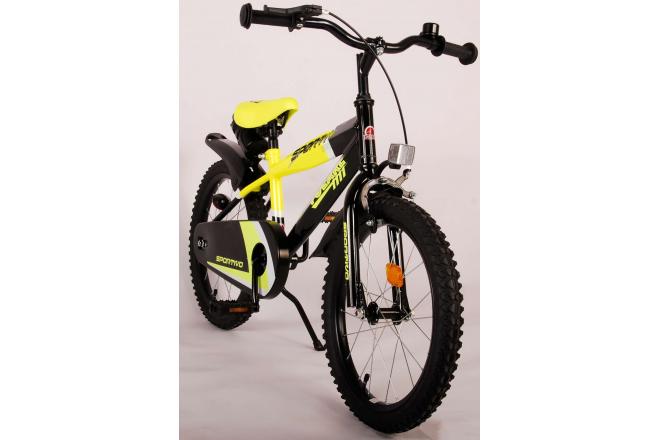 Vélo enfant Volare Sportivo - Garçons - 18 pouces - Néon Jaune Noir