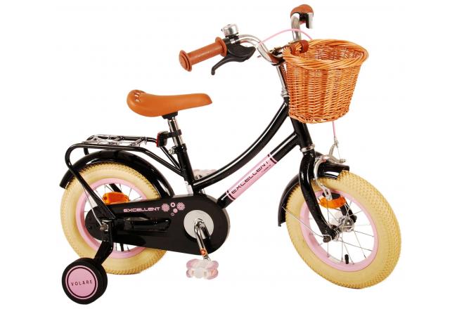 Vélo pour enfants Volare Excellent - Filles - 12 pouces - Noir