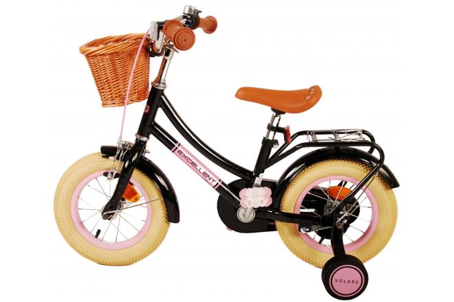 Vélo pour enfants Volare Excellent - Filles - 12 pouces - Noir