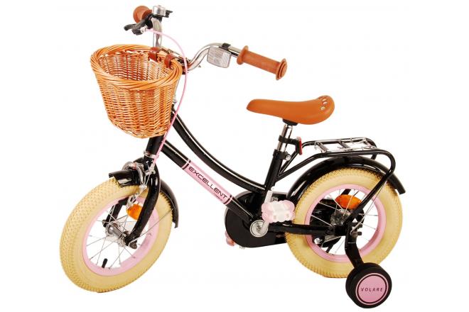 Vélo pour enfants Volare Excellent - Filles - 12 pouces - Noir