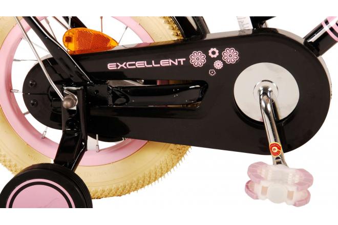 Vélo pour enfants Volare Excellent - Filles - 12 pouces - Noir