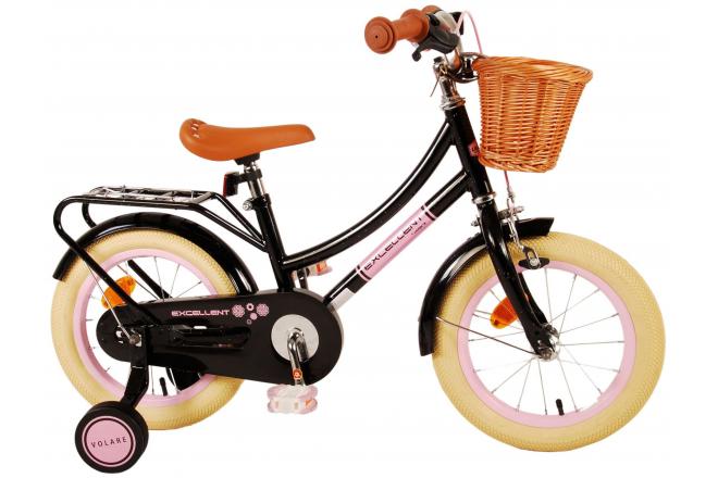 Vélo pour enfants Volare Excellent - Filles - 14 pouces - Noir