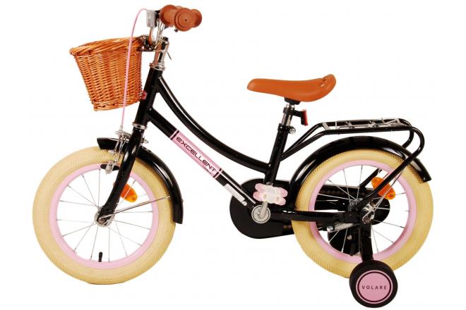 Vélo pour enfants Volare Excellent - Filles - 14 pouces - Noir