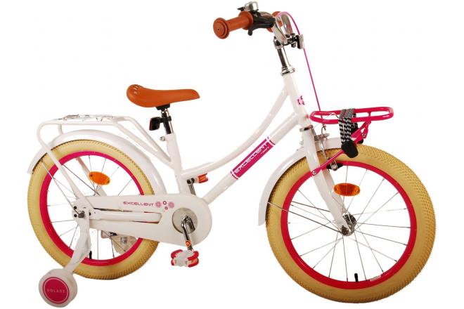 Volare Excellent Vélo pour enfants - Filles - 18 pouces - Blanc - 95% assemblé