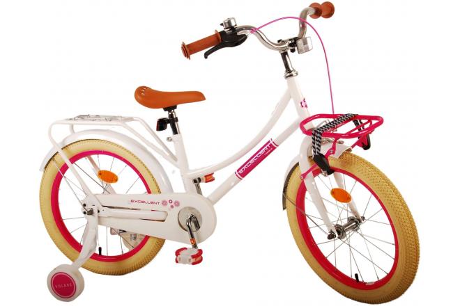 Volare Excellent Vélo pour enfants - Filles - 18 pouces - Blanc - 95% assemblé