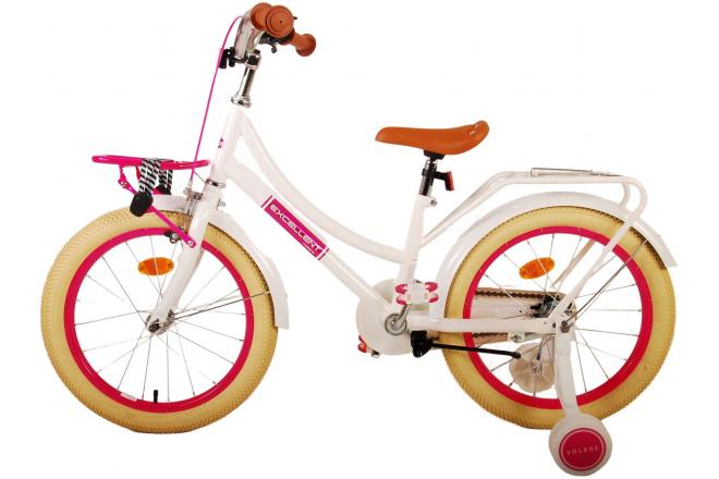 Volare Excellent Vélo pour enfants - Filles - 18 pouces - Blanc - 95% assemblé