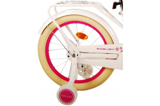 Volare Excellent Vélo pour enfants - Filles - 18 pouces - Blanc - 95% assemblé