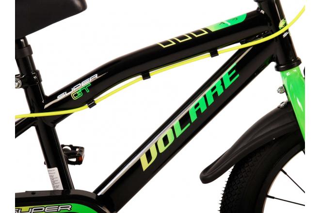Volare Super GT Vélo pour enfants - garçons - 16 pouces - vert - Freins à deux mains