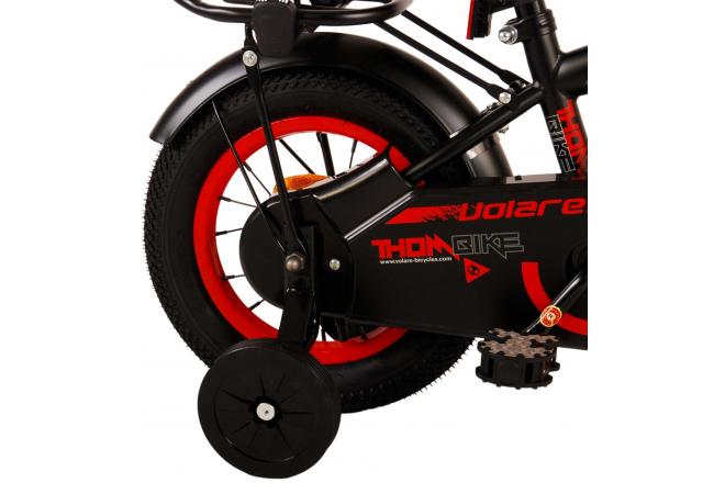 Volare Thombike Vélo pour enfants - garçons - 12 pouces - Noir Rouge