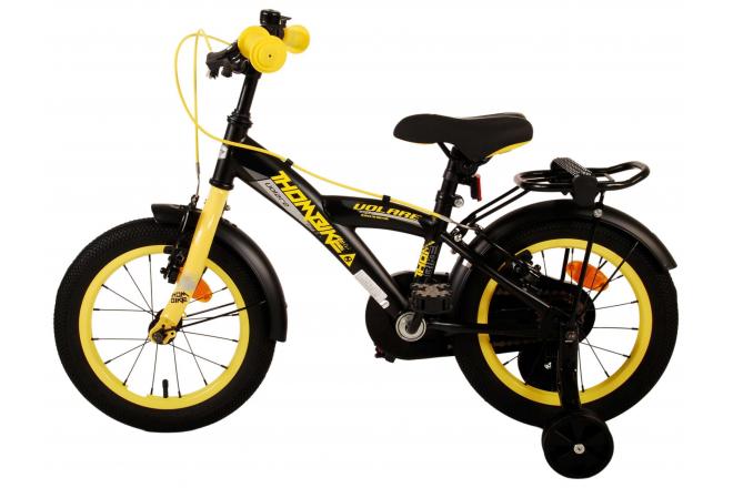 Volare Thombike Vélo pour enfants - Garçons - 14 pouces - Noir Jaune - Freins à deux mains