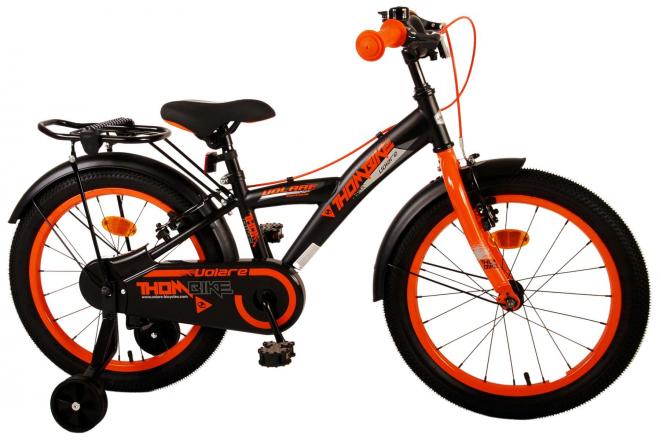 Volare Thombike Vélo pour enfants - Garçons - 18 pouces - Noir Orange - Freins à deux mains