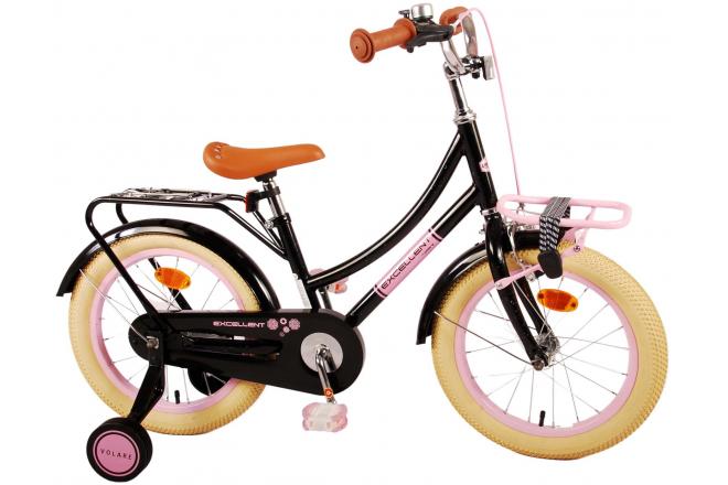 Vélo pour enfants Volare Excellent - Filles - 16 pouces - Noir - 95% assemblé