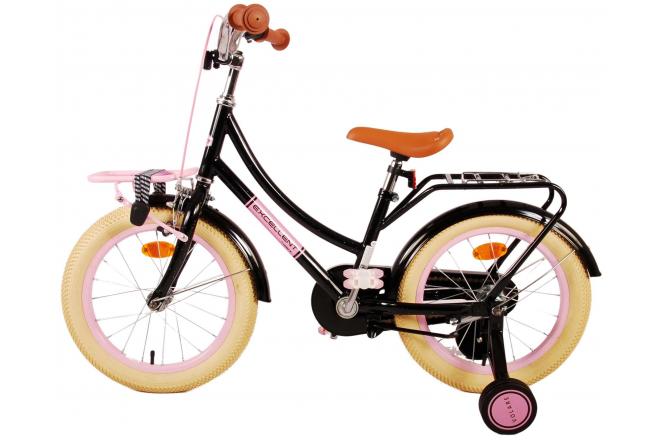 Vélo pour enfants Volare Excellent - Filles - 16 pouces - Noir - 95% assemblé