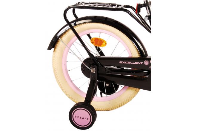 Vélo pour enfants Volare Excellent - Filles - 16 pouces - Noir - 95% assemblé