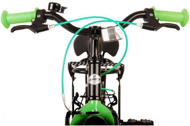 Volare Thombike Vélo pour enfants - Garçons - 12 pouces - Noir Vert - Freins à deux mains