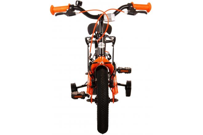 Volare Thombike Vélo pour enfants - Garçons - 12 pouces - Noir Orange - Freins à deux mains