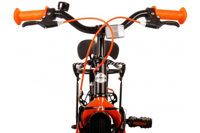 Volare Thombike Vélo pour enfants - Garçons - 12 pouces - Noir Orange - Freins à deux mains