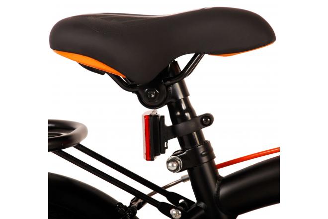 Volare Thombike Vélo pour enfants - Garçons - 12 pouces - Noir Orange - Freins à deux mains