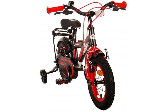 Volare Thombike Vélo pour enfants - Garçons - 12 pouces - Noir Rouge - Freins à deux mains