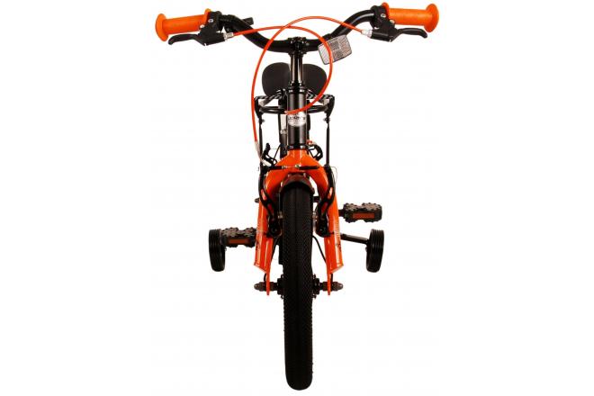 Volare Thombike Vélo pour enfants - Garçons - 14 pouces - Noir Orange - Freins à deux mains