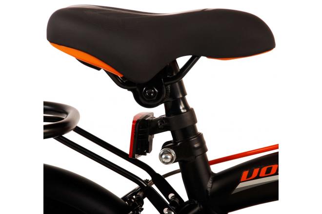 Volare Thombike Vélo pour enfants - Garçons - 14 pouces - Noir Orange - Freins à deux mains