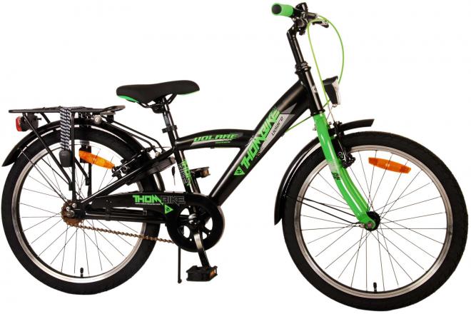 Volare Thombike Vélo pour enfants - Garçons - 20 pouces - Noir Vert - Freins à deux mains